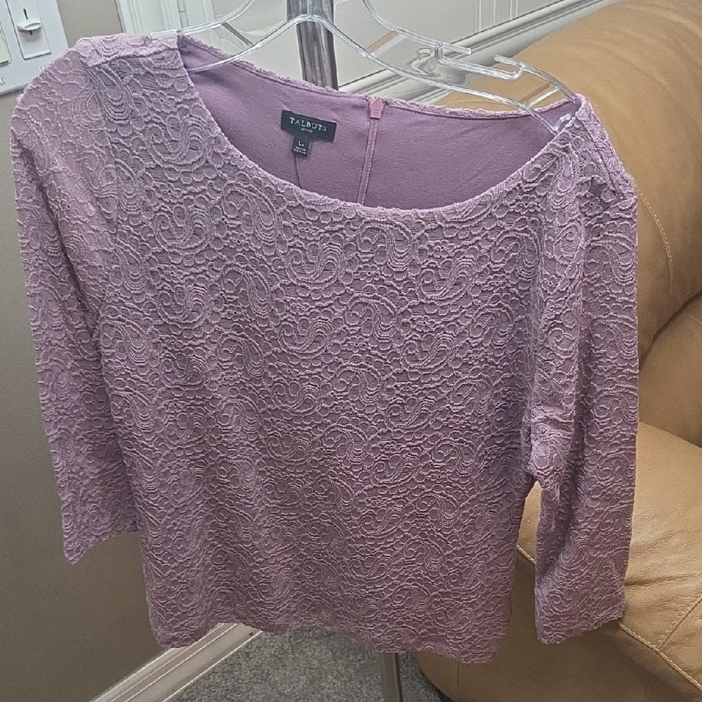 Talbots Purple Lace Top